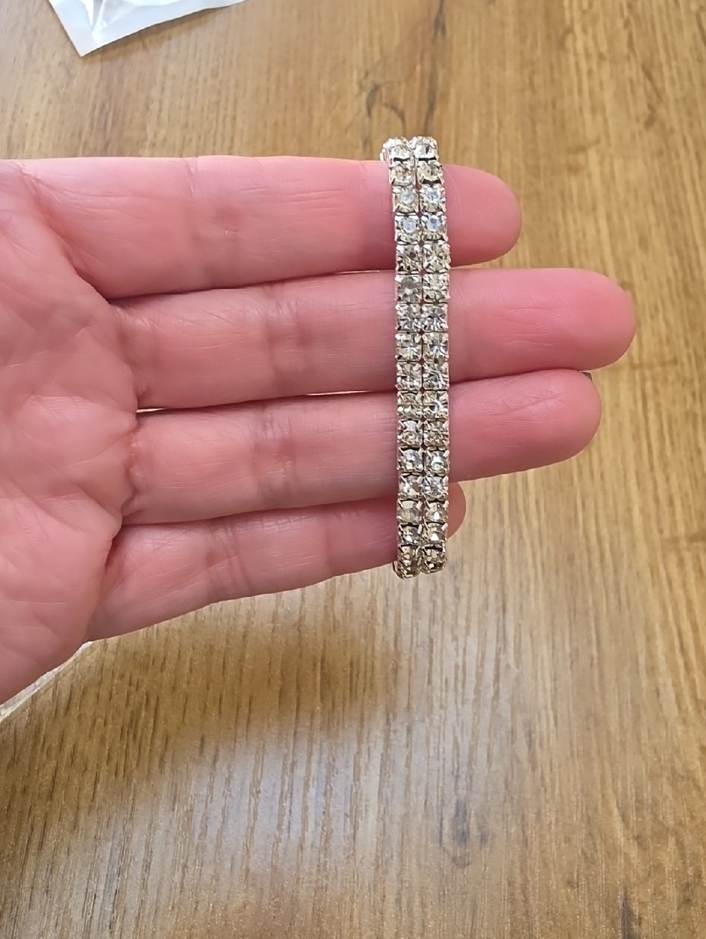 Crystal Double-Row Bracelet in Clear/Silver